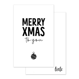 Mini kaartje Kerst | Merry Xmas to you | 10 stuks