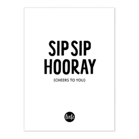 Fles etiket | Sip sip hooray | 5 stuks