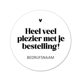 Stickers op maat | Heel veel plezier met je bestelling + naam | 100 stuks