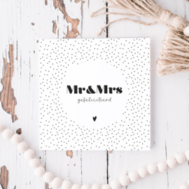 Dubbele kaart | Mr & Mrs | 5 stuks
