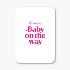 Midi kaart | Hooray baby on the way | 5 stuks