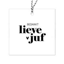 Cadeaulabel | Bedankt lieve juf | 5 stuks