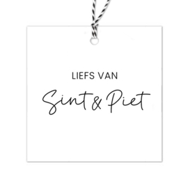 Cadeaulabel Sinterklaas | Liefs van Sint & Piet | 10 stuks