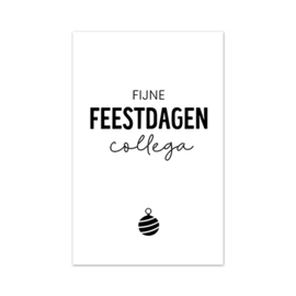 Mini kaartje Kerst | Fijne feestdagen collega | 10 stuks