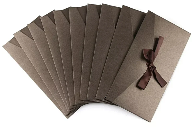 magnetron Cusco Achterhouden Luxe cadeaubon envelop met strik (per 5 stuks) | Luxe enveloppen met strik  | Liza4kids Outlet