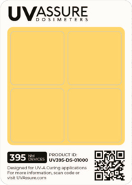 UV Assure Dosimeter stickers, 395nm / 0-1000 mJ/cm² (28)