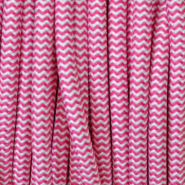 Snoer roze/wit zigzag