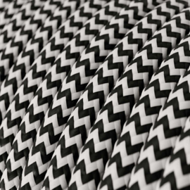 Snoer zwart/wit zigzag (50m)