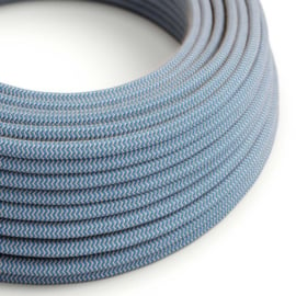 Snoer linnen/blauw zigzag (50m)
