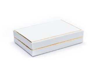 Hard kartonnen doosje wit met gouden rand