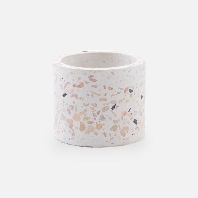Terrazzo bloempotje - wit