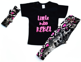 Setje leopard little miss rebel snake pink