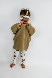 Setje big knit strawberry camel