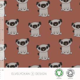 French terry pugs rusty  elvelyckan design
