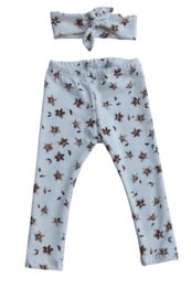 Legging flowers camel/bruin