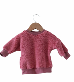 Oversized teddy Trui  oud roze