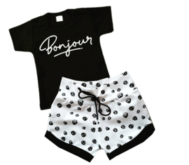 Short en shirt bonjour