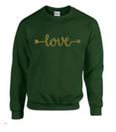 geborduurde sweater love green