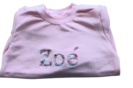 sweater  rose  met geborduurde naam