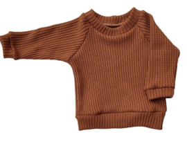 Trui big knit cognac