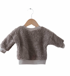 Oversized teddy Trui  sand