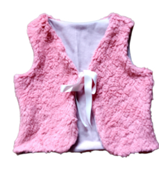 Teddy gilet oud roze