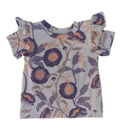 Ruffle shirt  paars bloem
