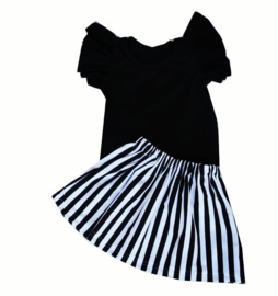 rokje stripes met ruffle shirt