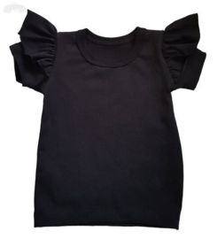 ruffle shirt  zwart