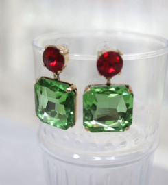 Oorbellen Cristal DuoColor Emerald