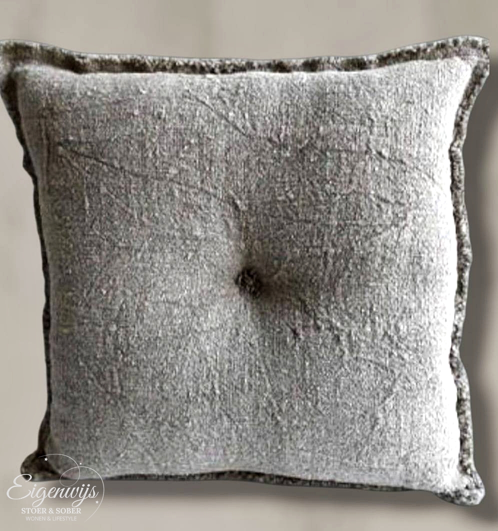 Shabby Kussen met Knoop | 50x50 cm