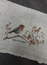 Shabby Doek | Roodborstje op Tak