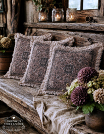 Kelim Stijl Shabby Kussen | Oud Rood