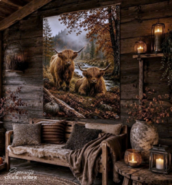 Tuinposter Herfst Hooglanders #2