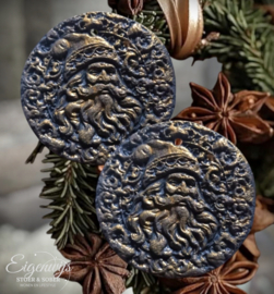 Ornament Santa Antraciet met Goudaccenten