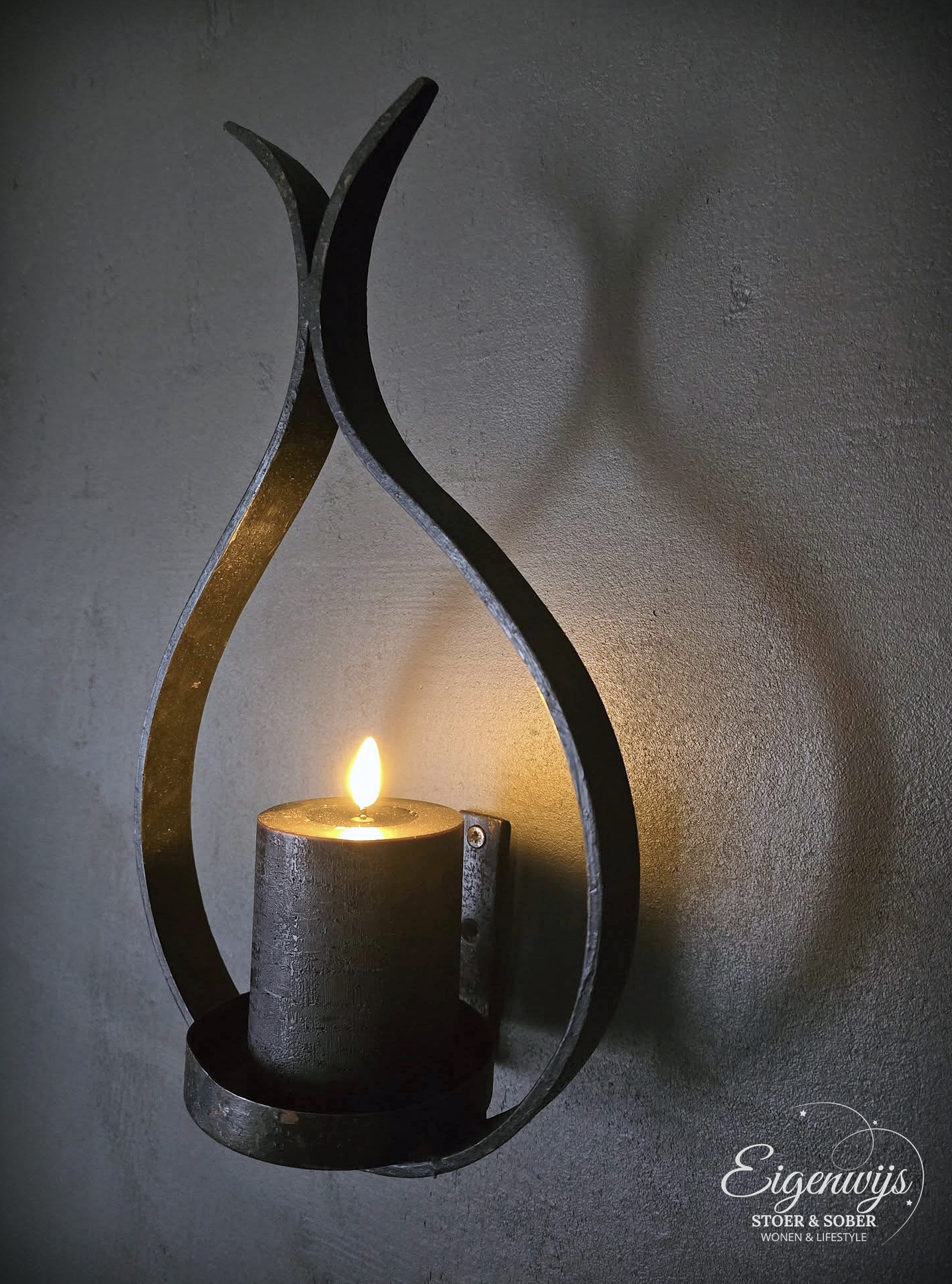 Wand Kandelaar Vlam | Metaal