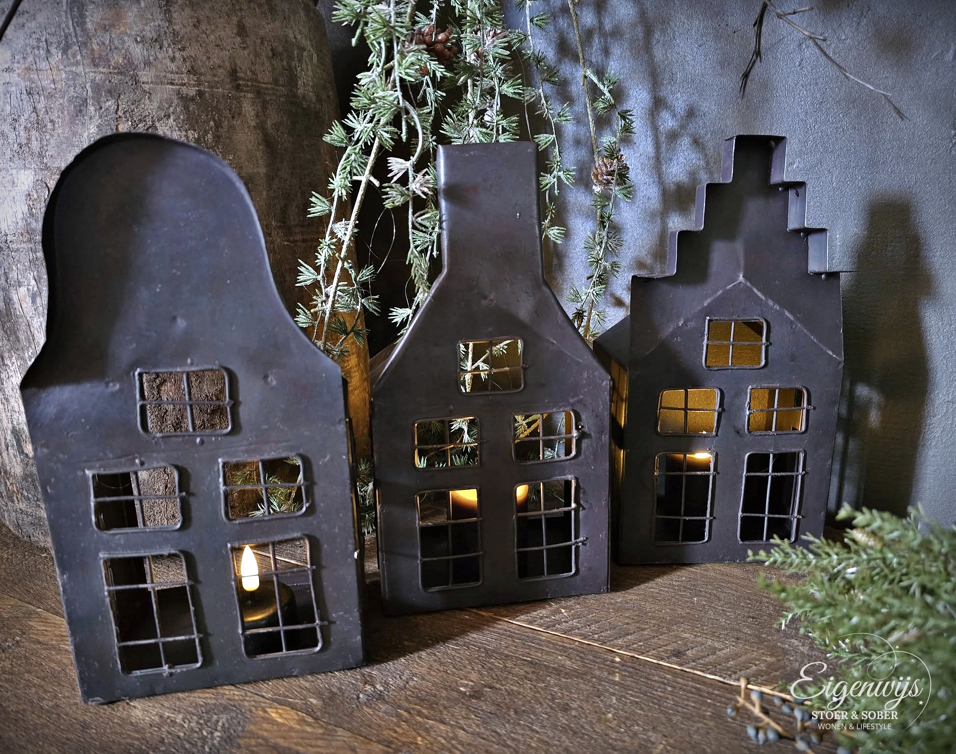 Set Metalen Huisjes