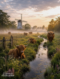 Tuinposter Hooglander Landschap