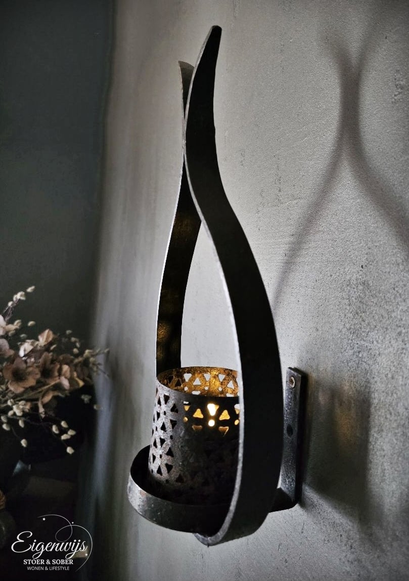 Wand Kandelaar Vlam | Metaal