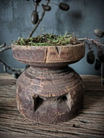 Authentieke Oude Houten Kandelaar | #1