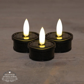Solar Waxinelichten Zwart | Set van 3