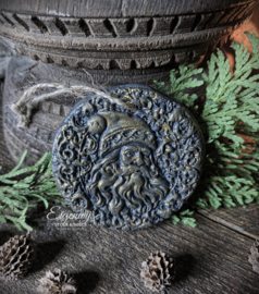Ornament Santa Antraciet met Goudaccenten