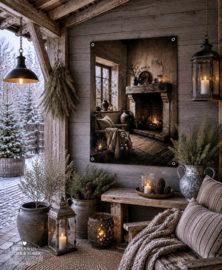Tuinposter Openhaard Rechts
