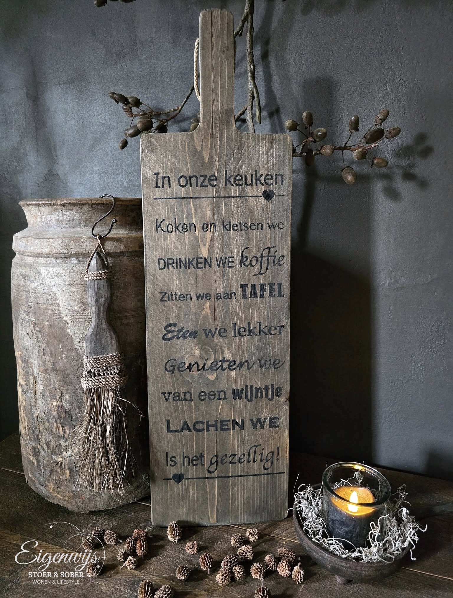 Houten Tapasplank met Tekst