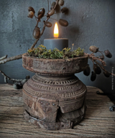 Authentieke Oude Houten Kandelaar | #2
