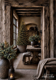 Tuinposter Kerst Landelijke Sfeer