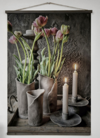 Tuinposter Vaasjes met Roze Tulpen | Zeilogen