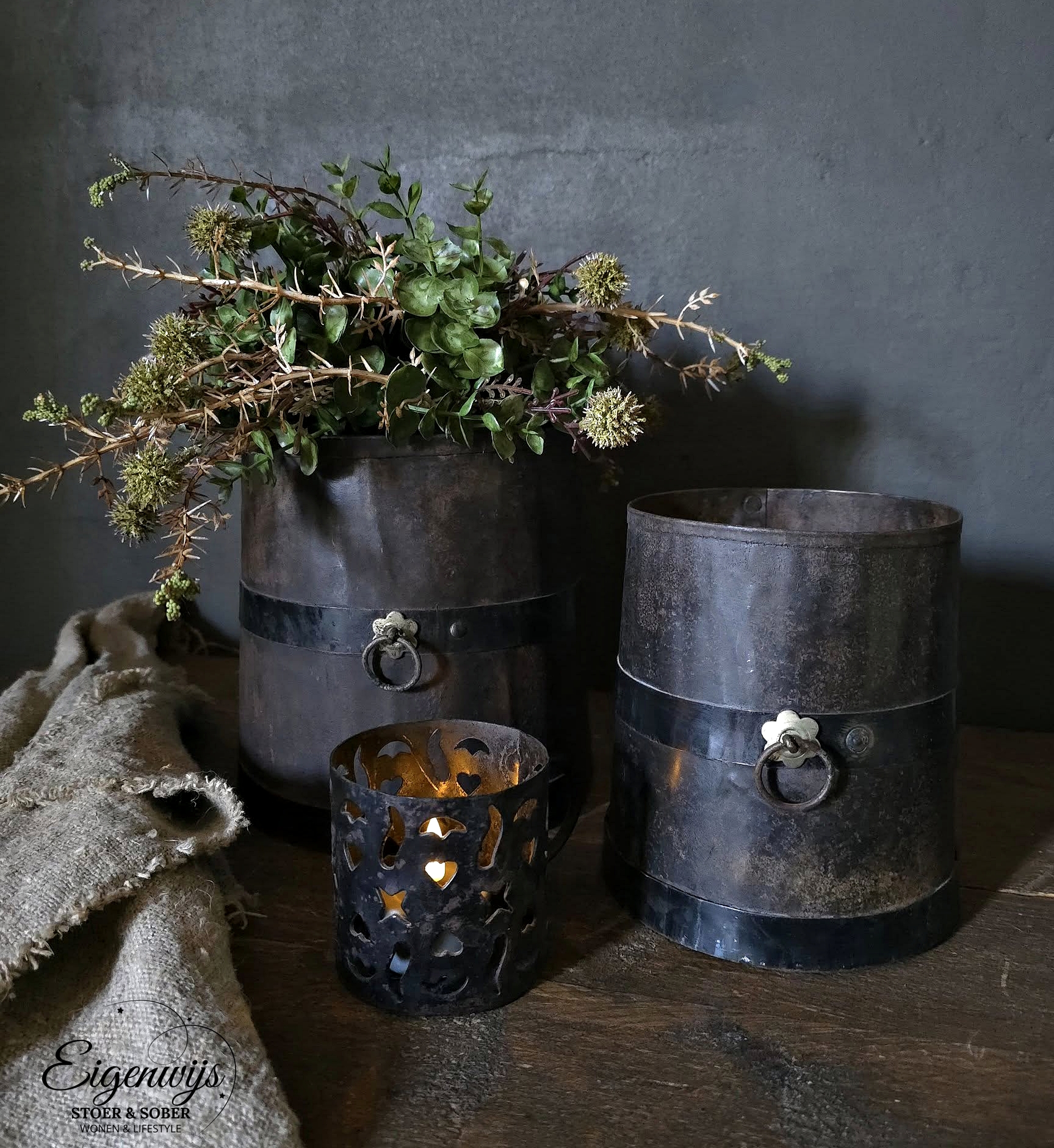 Set Metalen (Roest) Emmertjes