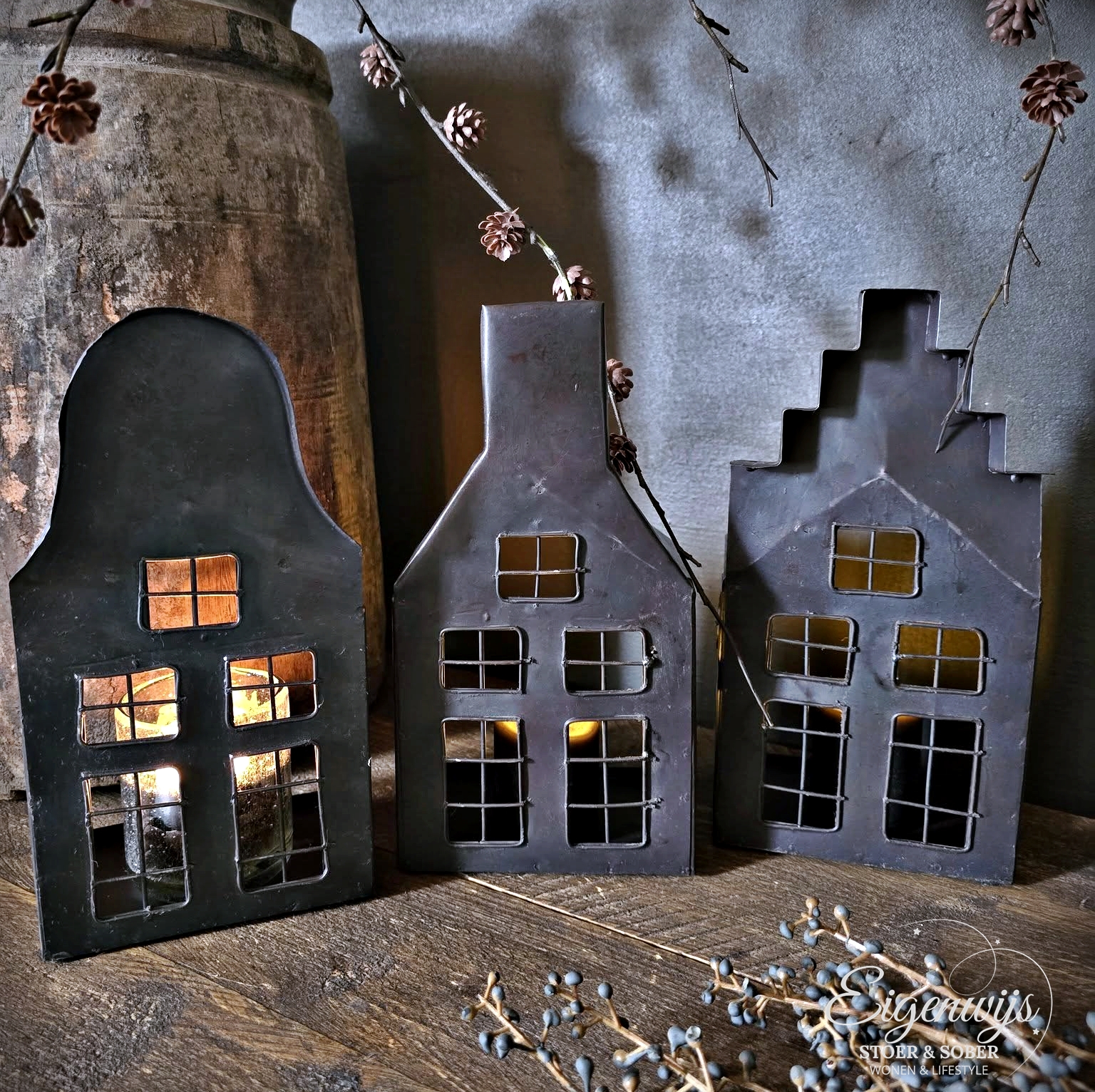 Set Metalen Huisjes