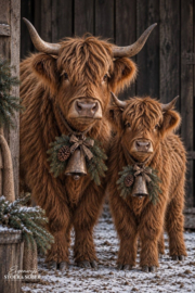 Tuinposter | Hooglanders met Bel